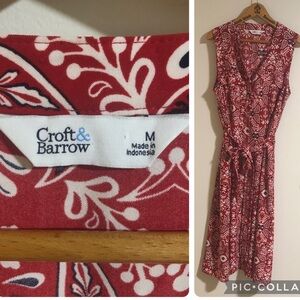 CROFT & BARROW RED & WHITE PAISLEY SUNDRESS